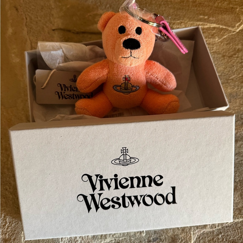 Vivienne Westwood Coral Teddy Bear Keychain